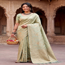 Premium Meenakari Jacquard Woven Saree with Blouse